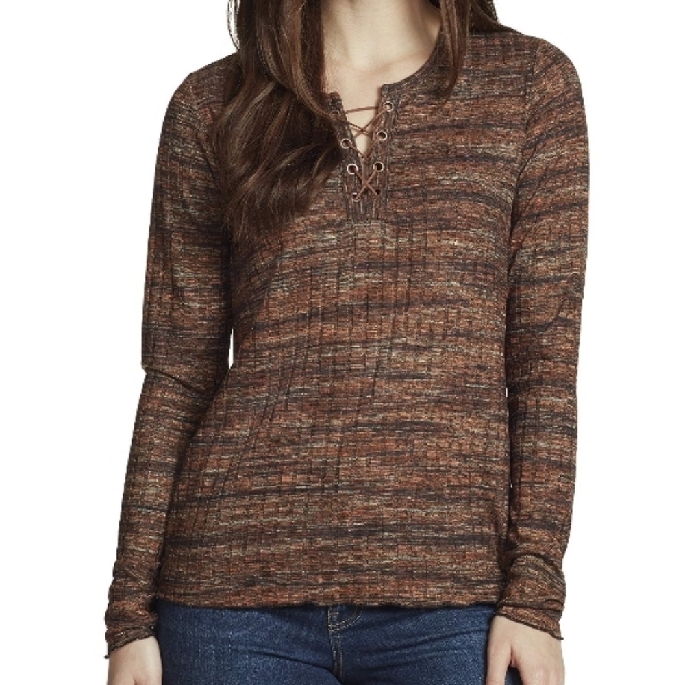 EUC Vintage America Size Small Arabian Spices Lace Up Henley Top!